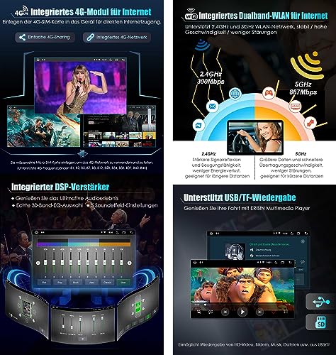 Erisin 8 Pollici 4GB RAM+64GB ROM Android 12