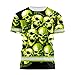 HiVis Custom Safety Shirt Green Neon Skull 2 Class 3 Customize Name High Visibility Shirt for Men Reflective Shirt Construction Workwear for Runners, Walkers, Trucker, Operator, Patriotic-L
