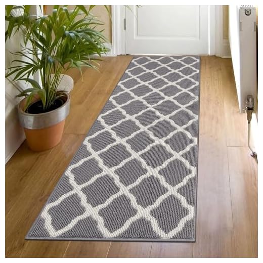 SHACOS Long Door Mats Indoor 20"x59" Washable Front Door Mat Non Slip Water Absorbent Entryway Rug Doormat Indoor Entrance Floor Mat Runner for Home Garage Kitchen Laundry, Light Gray