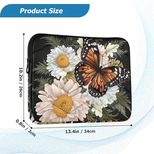 Funda para portátil con flores y mariposas 13-14 pulg miniatura 3