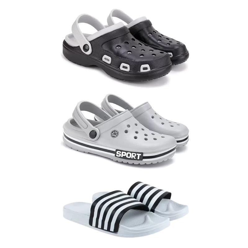 Lightweight Classic Clogs || Sandals with Slider for Men-Combo(3)-3018-3016-3024-image-12