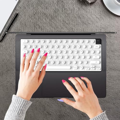 Funda de teclado para portátil y protector de silicona para uñas largas blanco 4