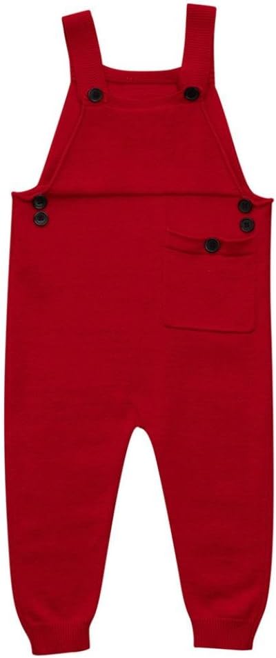 Fineser(TM Toddler Baby Boys Girls Knitted Overalls Strap Rompers Jumpsuit Kids Warm Playsuit Outfits