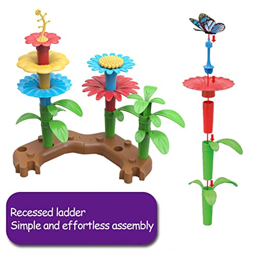Jardim de flores de brinquedos para meninas | Brinquedo de flores de construção montado criativo,Bri