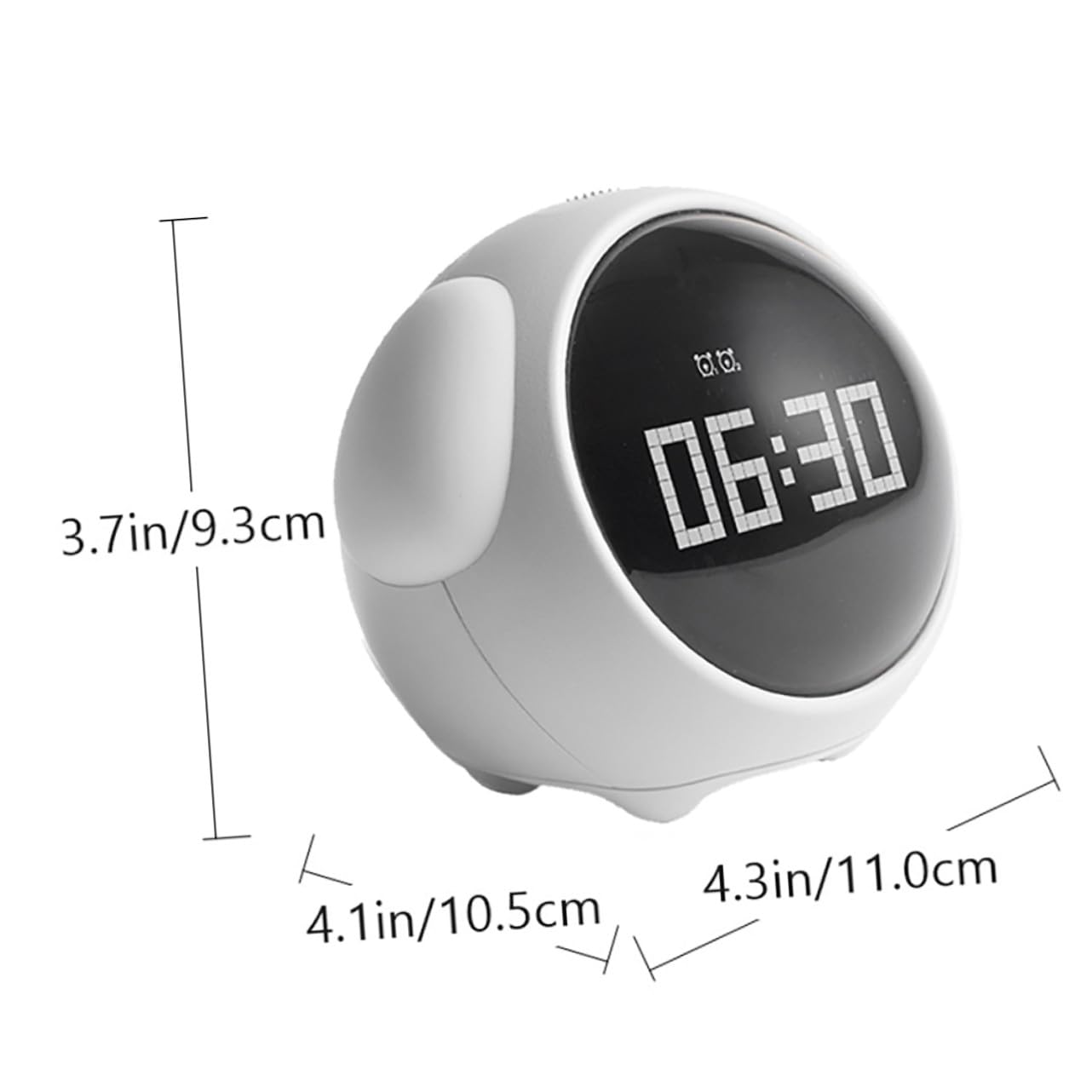 Alipis Reloj Despertador Digital LED para Niños, Luz Nocturna y Control por Voz, 5 Alarmas, Blanco, para Dormitorio Infantil