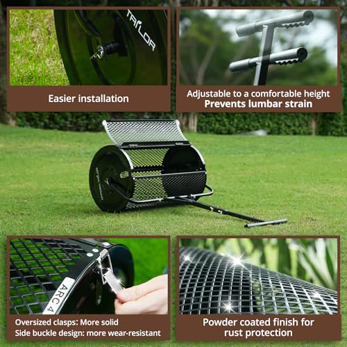 Image of Compost Spreader 24 Inch Peat Moss Spreader - Black