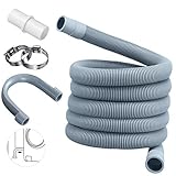 3 m Ablaufschlauch Waschmaschine,Ø 19/19-22mm mit Schlauchschelle,Waschmaschine Schlauchverlängerung,Ablaufschlauch Adapter,Ablaufschlauch Verlängerung,Spülmaschine Ablaufschlauch