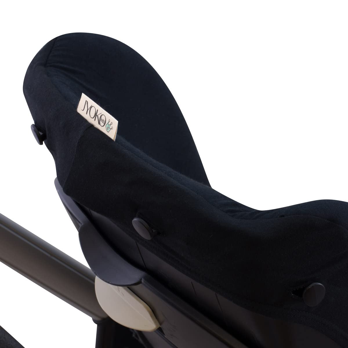 JYOKO KIDS colchoneta para silla de paseo y cochecito de bebé compatible con Bugaboo Bee 3, Bee Plus, Bee 5, elaborada en tejido de algodón + espuma y técnico transpirable (Black Series)