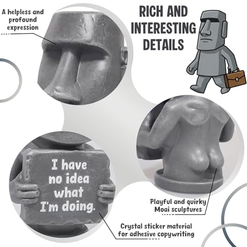 Figura decorativa Moai de resina divertida para amigos miniatura 4