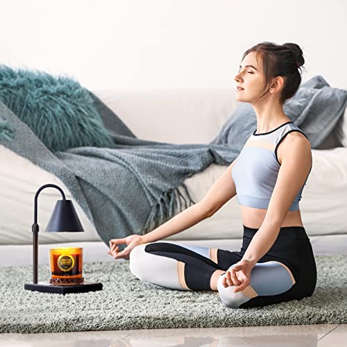 Lalisu Candle Warmer Lamp, Dimmable Metal Candle Lamp Warmer Height Adjustable, Compatible With Yankee Candle And 3 Wick Large Jars, Candle Warmer Lamps Scented Wax For Home Decor (Metal Base-Black) #TOP5