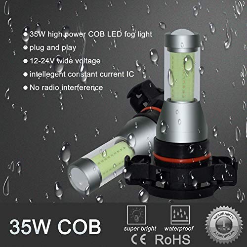 image for Alla Lighting New 5201 5202 LED Fog Lights Bulbs, 8000K Ice Blue Super