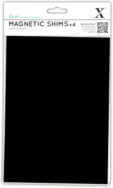 Xcut 4-Piece A5 Adhesive Backed Magnetic Shim, Black