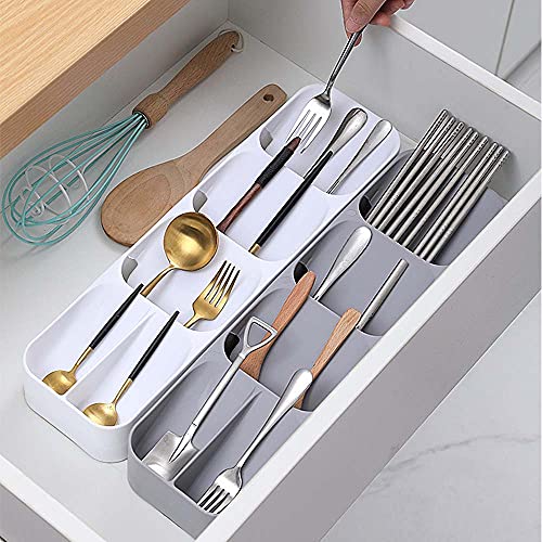 Yemiany Compacte bestekbak, bestekkast voor laden bestek, sterk en duurzaam, ruimtebesparend, geschikt voor keukens, desktops en andere plaatsen. 2 stuks (11,5 x 40 x 5,5 cm) - Image 6