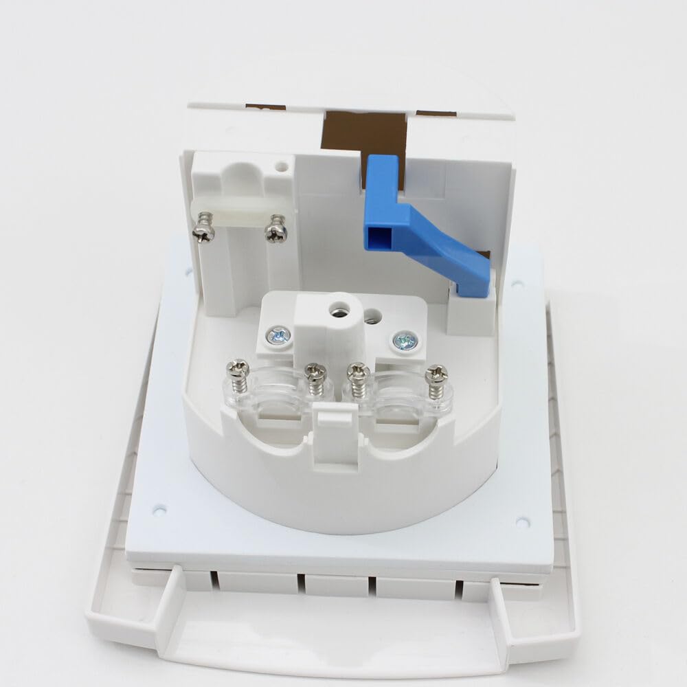 CR-MOESANCO® Enchufe para caravanas CEE - Enchufe de superficie para exteriores de 230 V / 16 A con tapa abatible - Enchufe de 3 polos para caravanas - Para uso en exteriores - IP44 - Blanco