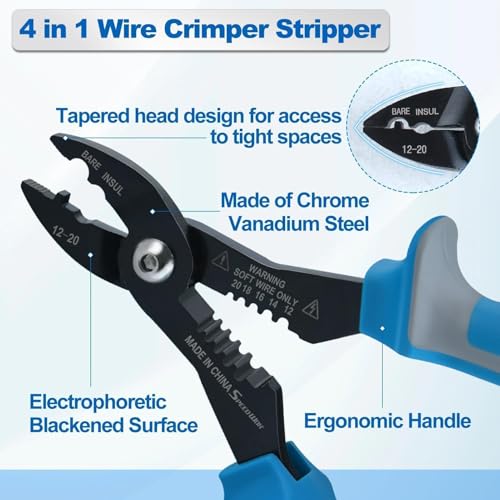 SPEEDWOX 4-in-1 Multi Purpose Electricians Pliers Wire Stripper, Wire Cutter - Image 3