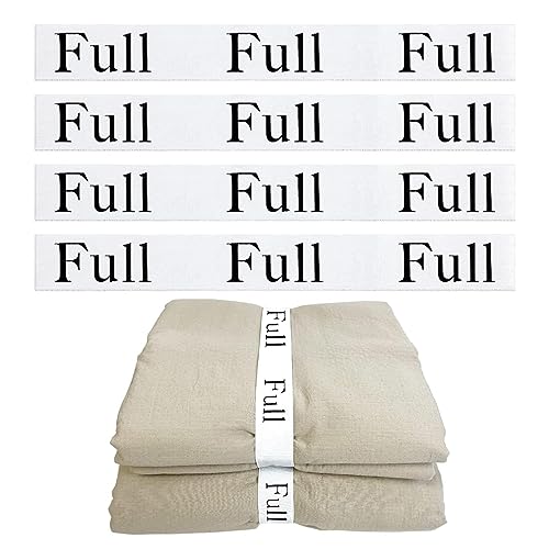 Tekalobr 4pcs Bed Sheet Organizer Bands, Closet Organization Sheet Straps, Sheet Keepers Elastic Sheet Storage Sheet Sets for Organizing, Linen Labels Bedding Storage Bedroom (Full)