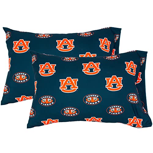 College Covers Everything Comfy Auburn Tigers Pillowcase Pair, Standard, 20" x 30", Includes 2 Pillowcases