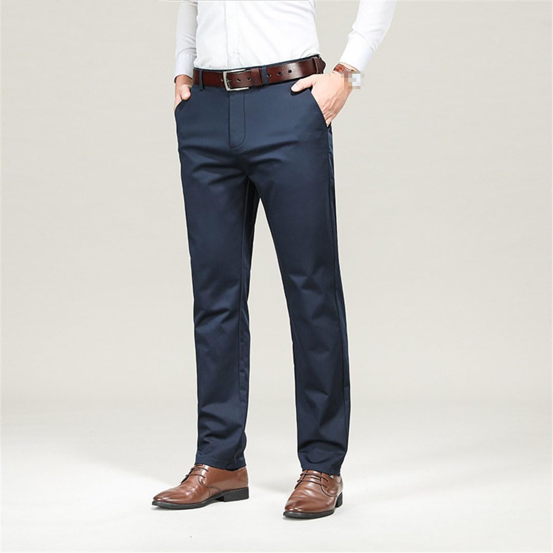 Vogrtcc Pantalones De Traje De Oficina para Hombre, Pantalones Formales Ajustados Ajustados para Negocios, Pantalones De Talla Grande