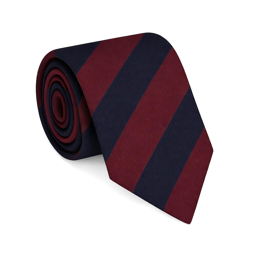 Remo Sartori - Cravatta In Reps di Seta a Righe Regimental, Larghezza 8cm, Made In Italy, Uomo