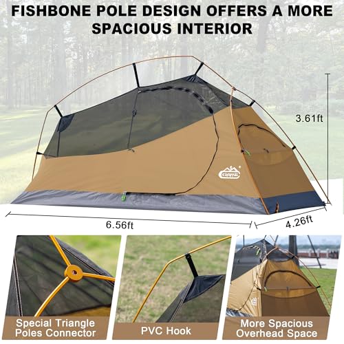 Carpa impermeable y resistente al viento para 1 persona miniatura 2