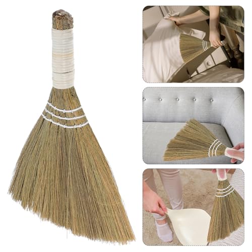 Miniatura 7 de Patkaw Escoba De Mano Pequeña De Paja Natural Color Claro 20x28 Cm, Ligera Y Tejida Manualmente Para Limpieza Doméstica, Adecuada Para Interiores, Escritorio Y Recogida De Polvo Y Pelos