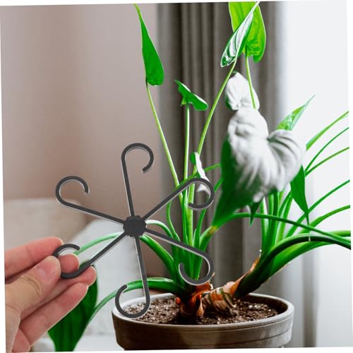 Image of BESPORTBLE 12pcs Reusable Plant Support Clips Black Stem Holders for Climbing Vines and Orchids Easy Installation Plant Fixing Hooks Growth