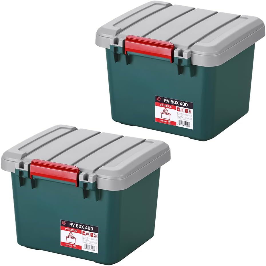 【アウトドア＆収納革命】スタッキング可能！多機能RVボックス2個セットで生活空間をスマートに整理