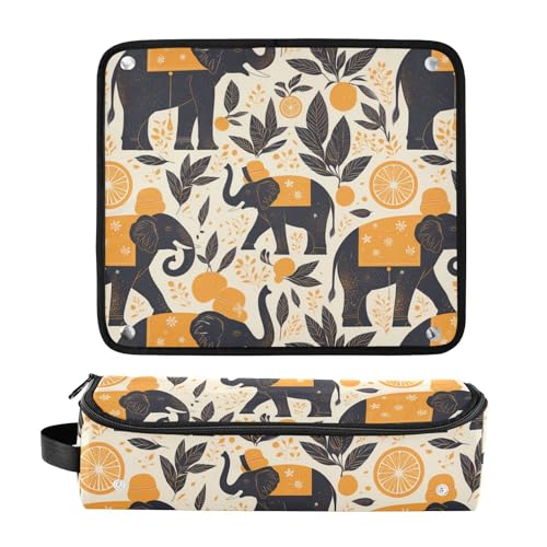 Bolsa de viaje para herramientas de cabello Black Elephants con tapete resistente al calor removible y organizador para planchas, alisadores y rizadores miniatura 3
