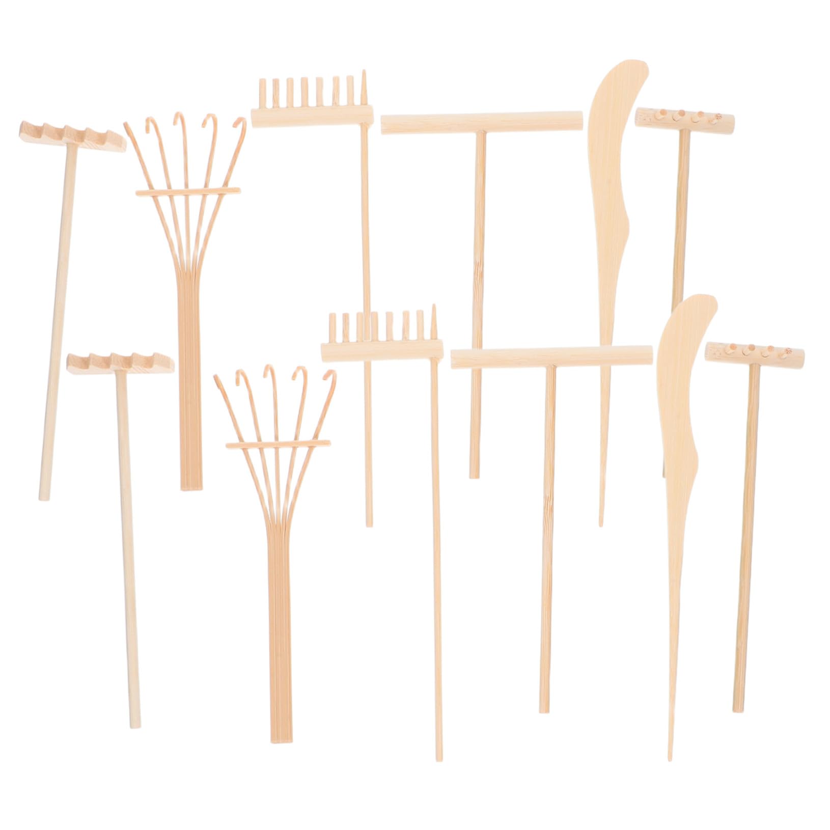 UKCOCO Herramientas De Rastrillo De Jardín Mini Zen Accesorios para Jardines De Miniatura Juego De Decoración Hogar Oficina para Meditación De Escritorio y Cuidado De Sustratos De Roca