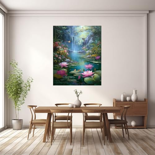 Tableau fleurs nénuphars HOQIU, une décoration murale sur toile d’exception - 2