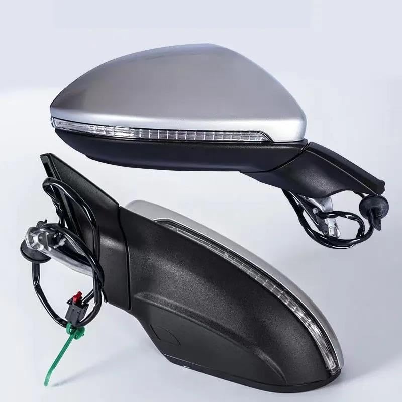 Espejos Retrovisores Completos Espejo Retrovisor Plegable Eléctrico Para Coche, Espejo Calefactable Con Luz Para Golf 7 MK7 2014-2016 5GG857507A Montaje Espejo Retrovisor Coche(6-wire,Blanco Derecha)