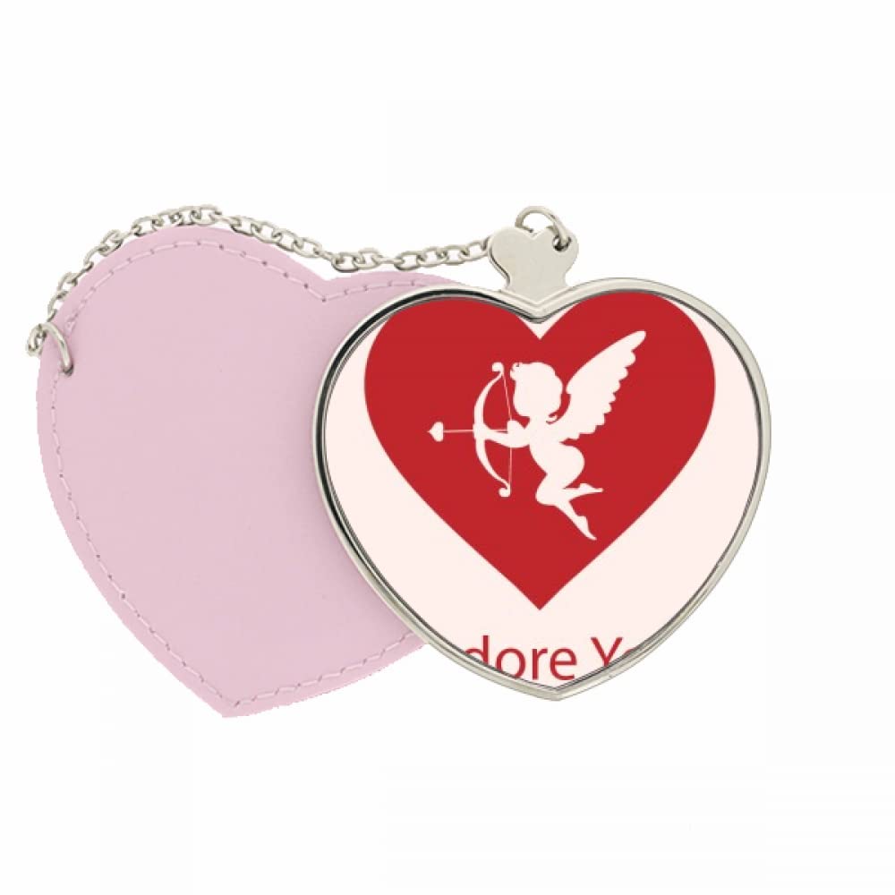 no/noI Adore You Red Valentine's Day Mirror Travel Purse Makeup Heart Pink
