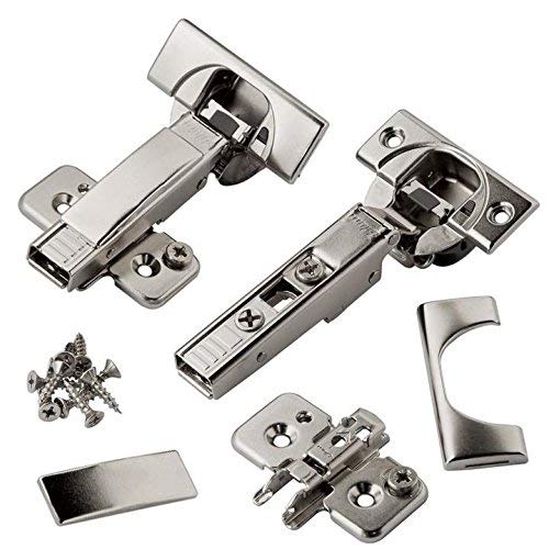 BlumClip top BLUMOTION Soft Close Hinges, 110 Degree, Self Closing, Frameless, with Mounting Plates and Hinge Cover Plates (Full Overlay Premium - 8 Pack) — 2 Set