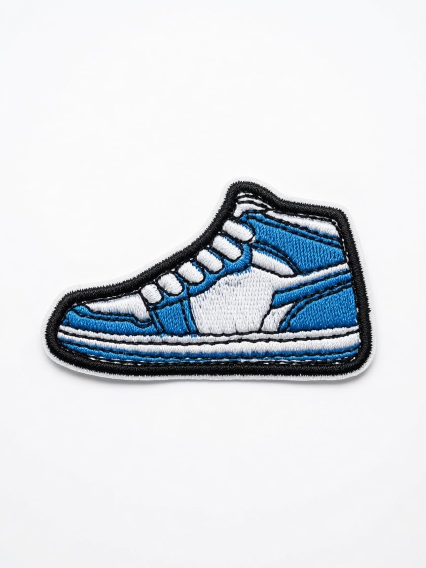 6 PCS Sneakers Embroidered Iron-On Patches Set, for Jackets, Hats & Bags
