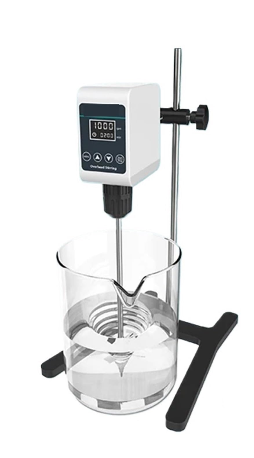 FHRKA Homogenizer Overhead Stirrer Digital Display Electric Mixer Laboratory Adjustable Height 5/10L 1200rpm (Os)
