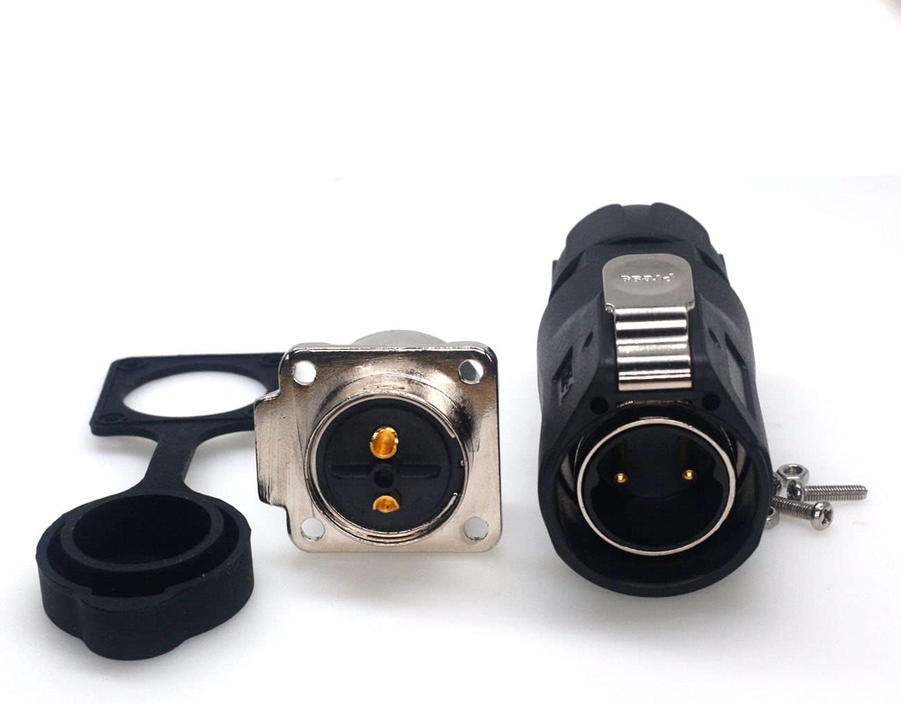 XHP28 2Pin-10Pin Panel Mount 28mm Waterproof Circular Connectors,LED Light Power Cable Connector,Fit RV Solar Port, Fit Furrion (2 Pin)