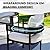 Grand patio Outdoor Dining Set for 6, 7 PCS Patio Table and Chairs Set, Metal Woven Wicker Fixed Patio Chairs with Thickened Cushions & 1 Rectangular Woodgrain Dining Table with Umbrella Hole (Black)