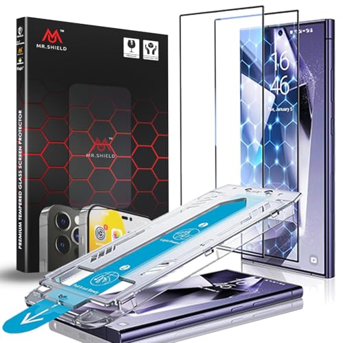 Image of Mr.Shield TI-Fit Tempered Glass Screen Protector Guard for Samsung S24 Ultra, [1 Pack] [Easy Auto Alignment Frame] Case Friendly
