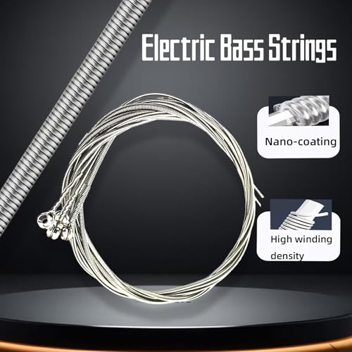 YOYODOGS Nickel Wound Bass Guitar 4 Strings Electric Bass String Replacement Set Instrument Accessories,Regular Light,Medium Gauge,Easy To Press For Novices,Essential for a Bassist