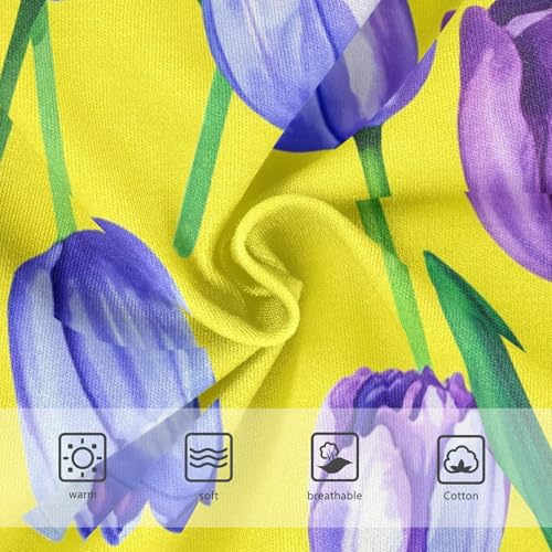 Florals Toddler Girls Underwear 2t Cotton Panties for Girl Watercolor Blue Purple Tulips Yellow Underpants Briefs3