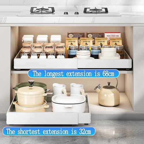 Guía extraíble ajustable de cocina para optimizar armarios y despensas 7