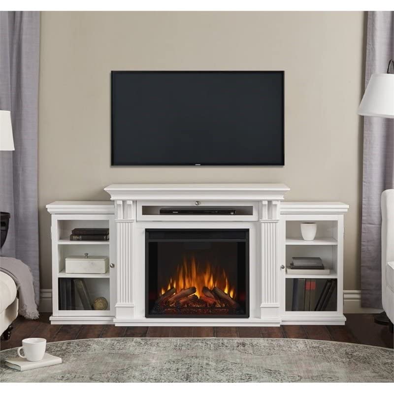 Bowery Hill Traditional Wood Fireplace TV Stand for TVs up to 67