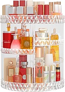 Makeup Organiser 360 Rotating, Adjustable 6 Layers Large Capacity Perfume Stand, Famitree Skincare Organiser for Cosmetic, Perfume, Jewellery, Vanity Table, Bedroom, Makeup Carousel(Clear)