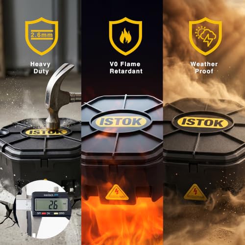 Premium Open Splice Junction Box (6 Pack), 18 Twist-On Wire Connectors, Electrical Box for Wiring, PP+ABS V0 Flame Retardant, DIY Installation Kit with Screws for Home, Garage & Workshop by ISTOK - Used condition - Image 5
