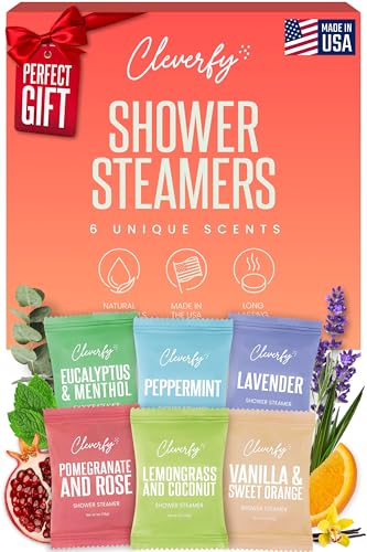 Cleverfy Shower Steamers - [6X] Aromatherapy Shower Bombs with Essential Oils for...