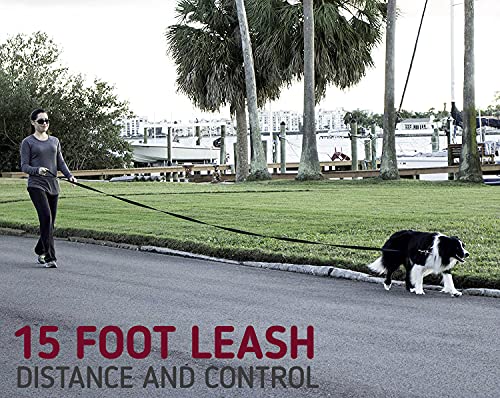 Leashboss 15 Foot Dog Leash With Padded Handle - Long Leash For Hiking, Camping, Exploring, Or Walking (15 Ft, Black/Red/Grey) #TOP4
