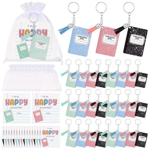 Porte-clés à pompons pour la fin d'année avec mini carnet de composition vrac