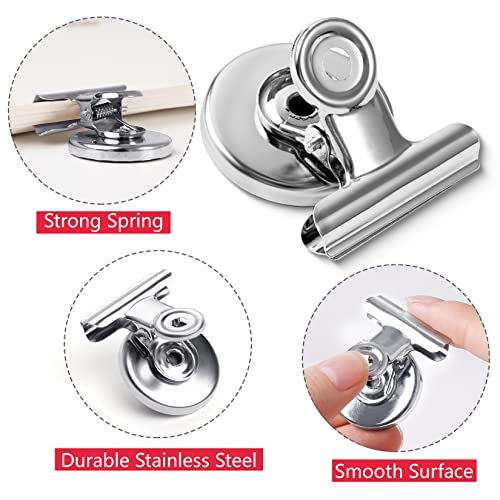 6 Pack Silver Magnets For Fridge Refrigerator Magnets Fridge, Magnetic Clips For Whiteboard, Fridge Magnet For Home & Kitchen & Office Organizing #TOP3