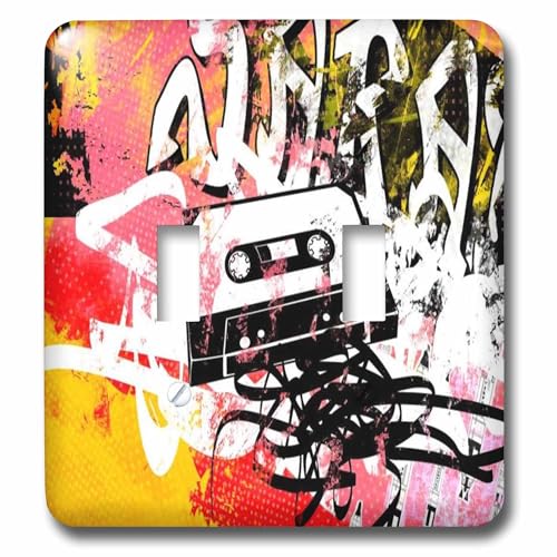 Double interrupteur a bascule art graffiti VHS nostalgie 90s