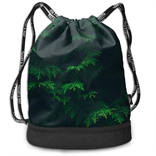 PmseK Mochila con Cordón Bolsas de Gimnasia  de Deporte Green Forest Art
